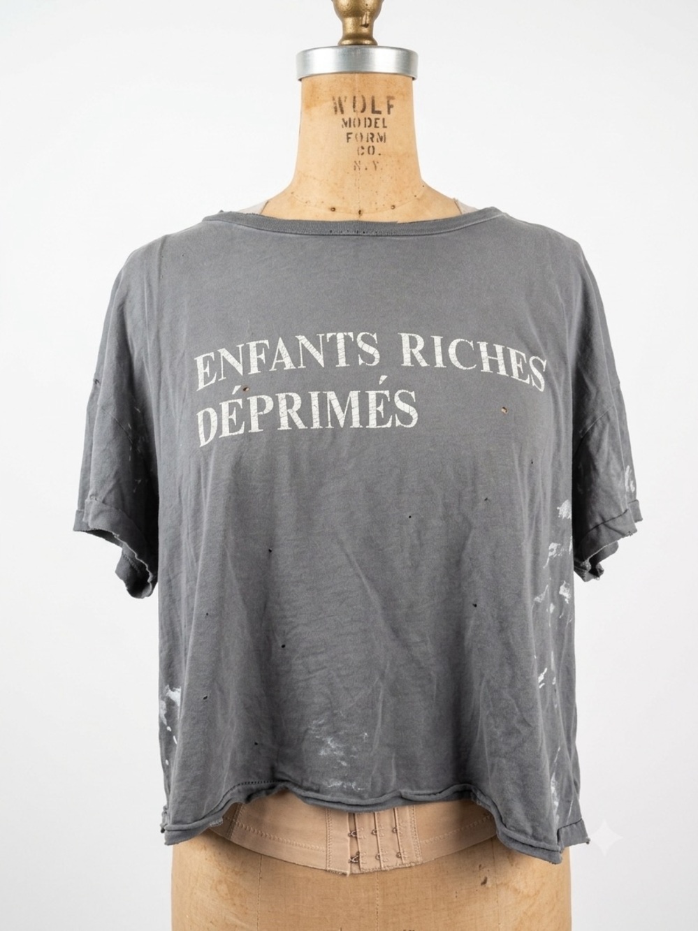 Enfants Riches Deprimes ERD Gray Classic Logo T-Shirt Boxy Distressed XL Men